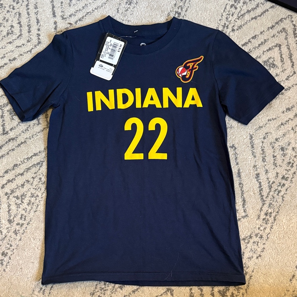 Caitlin Clark Indiana Navy T-Shirt with Yellow Print